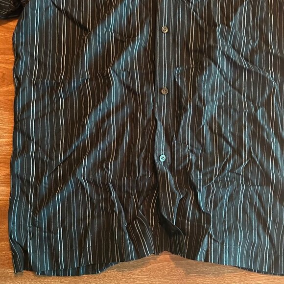 Axcess Black Pin Striped Button Down Shirt NWT Size L - Picture 4 of 14